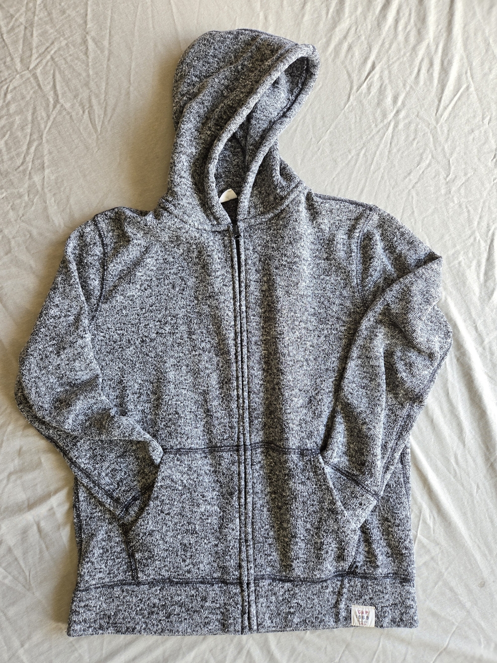 GAP Heather Gray Full-Zip Hooded Sweatshirt